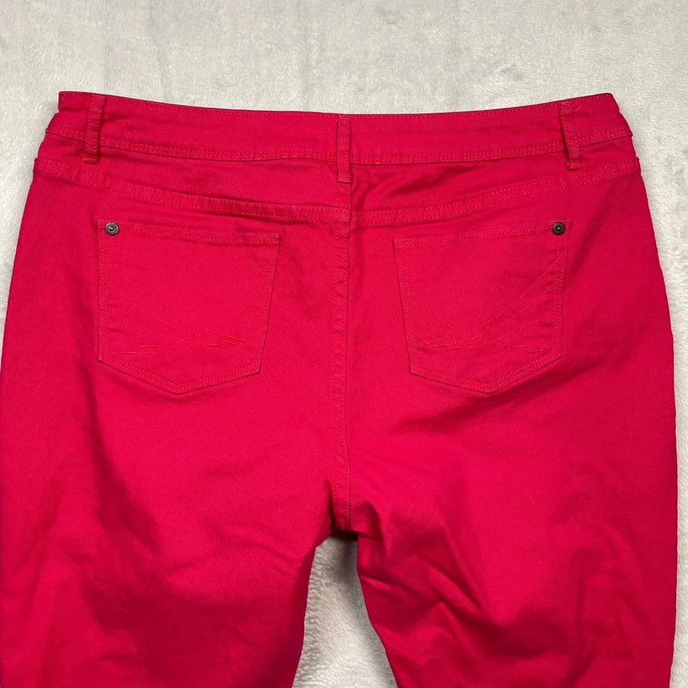 Simply Vera Vera Wang Pants Womens 16 Pink Skinny Ankle Mid Rise Stretch Slim